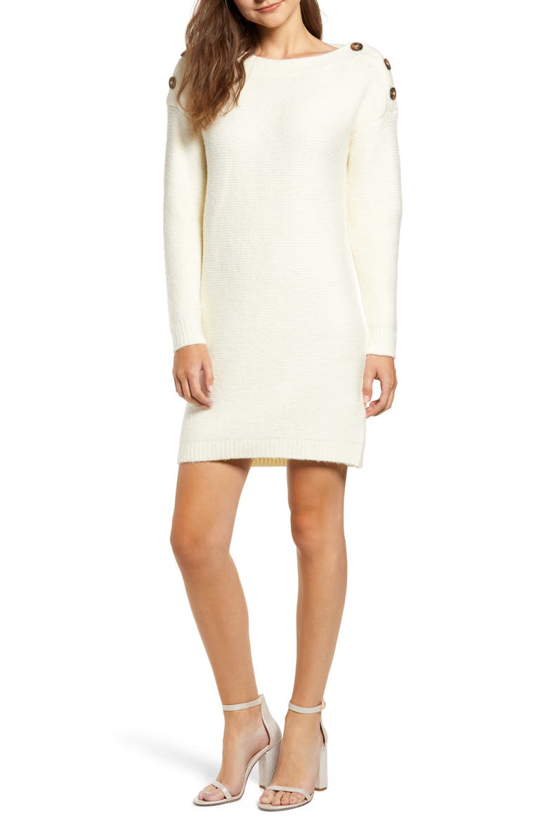 Chriselle Lim Sawyer Sweater Dress (Nordstrom Exclusive), Main, color, IVORY