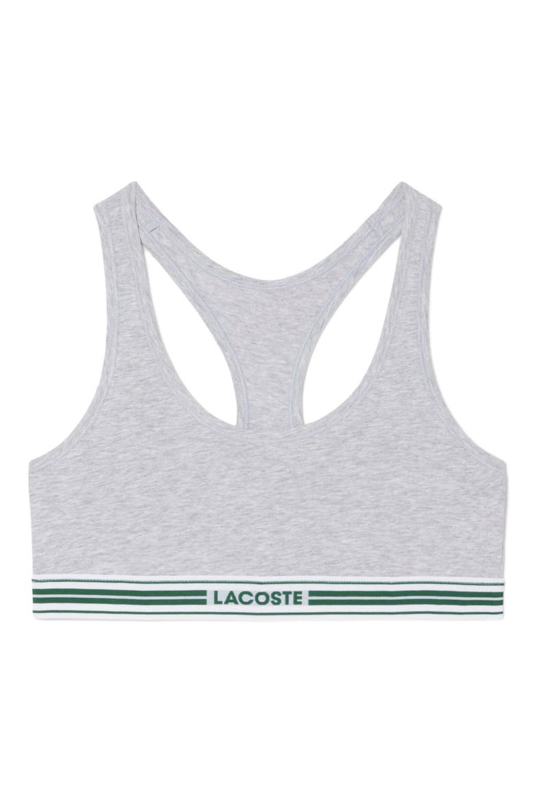 Racerback Padded Stretch Cotton Bralette, Alternate, color, SILVER CHINE