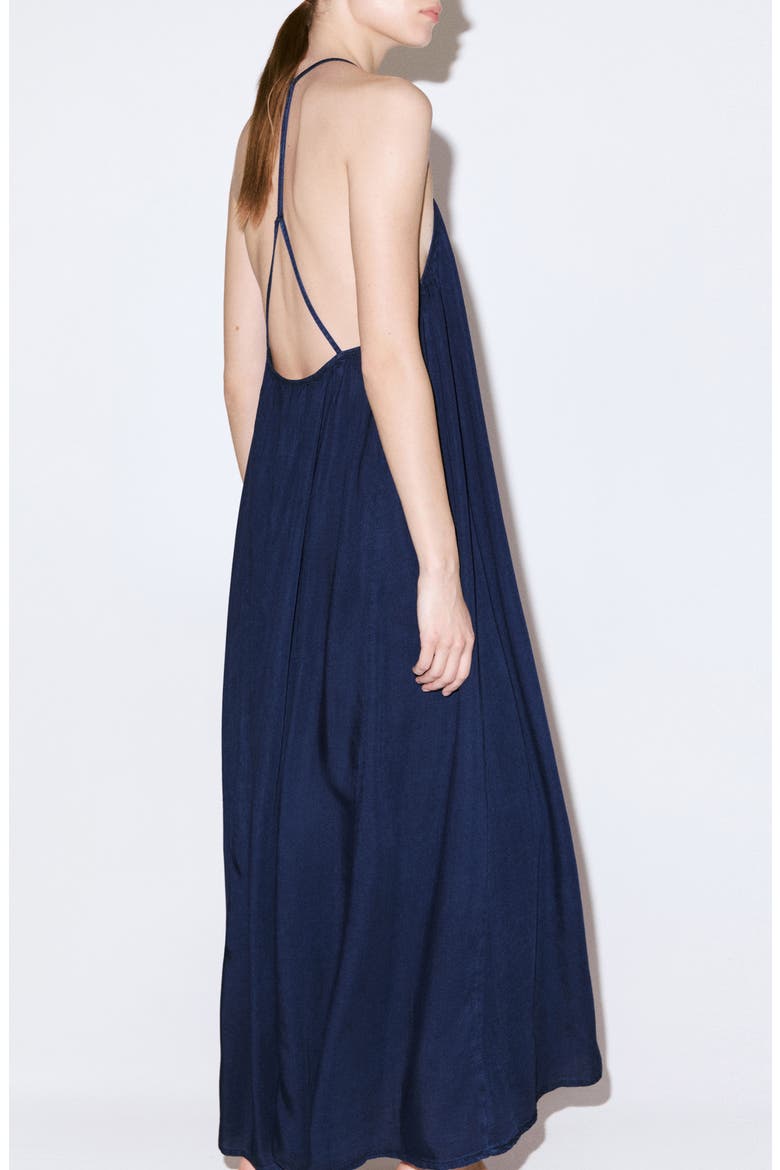 A-Line Lyocell Dress, Alternate, color, DARK BLUE
