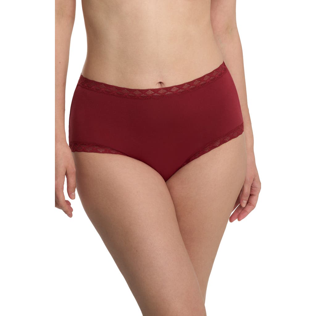 Natori Bliss Stretch Cotton Full Briefs In Red