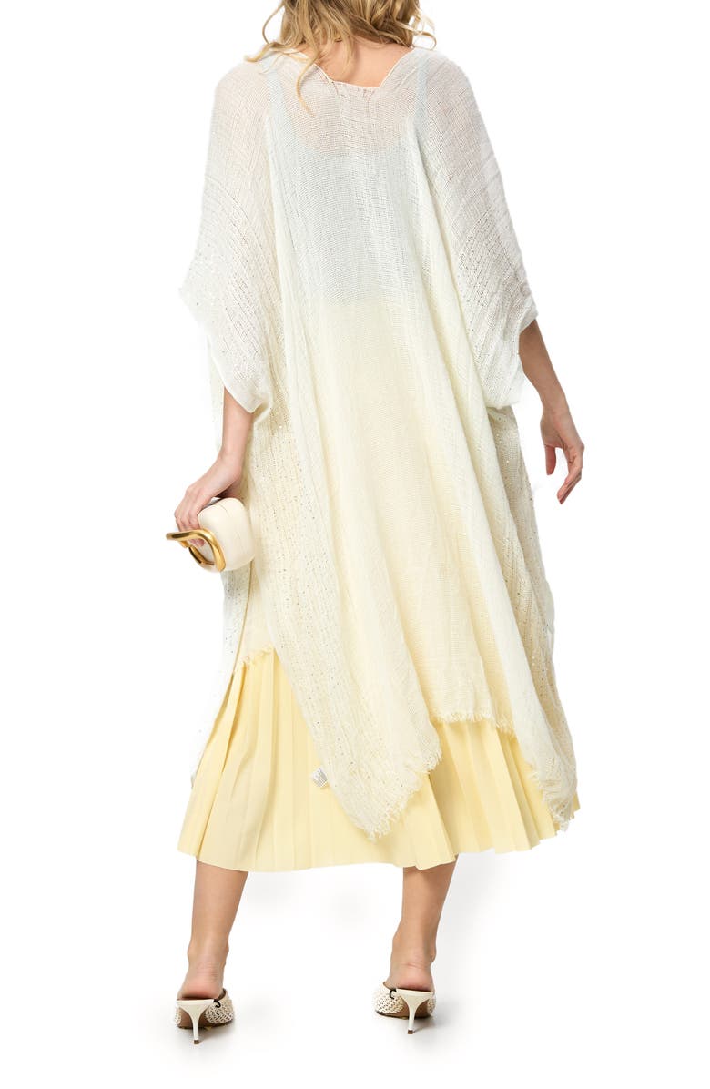 SAACHI Shimmering Sequin Ruana, Alternate, color, Ivory