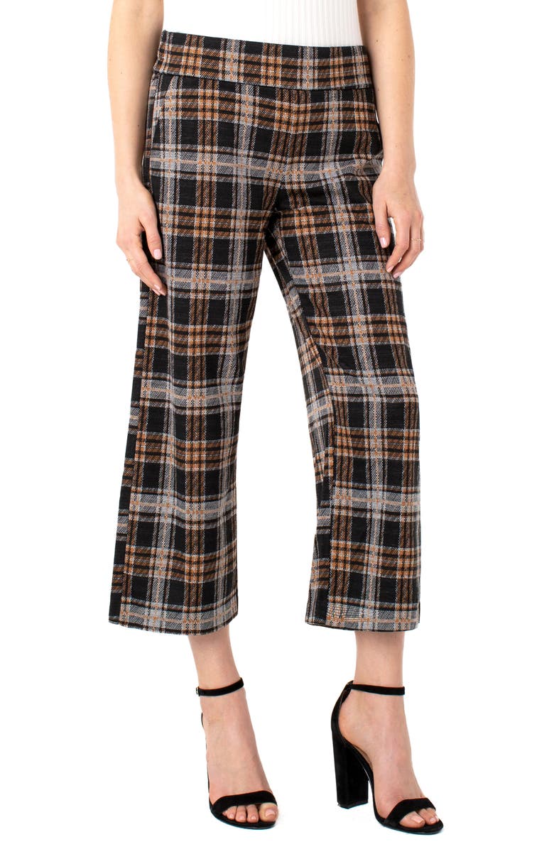 Liverpool Los Angeles Mabel Plaid High Waist Wide Leg Crop Pants, Alternate, color,