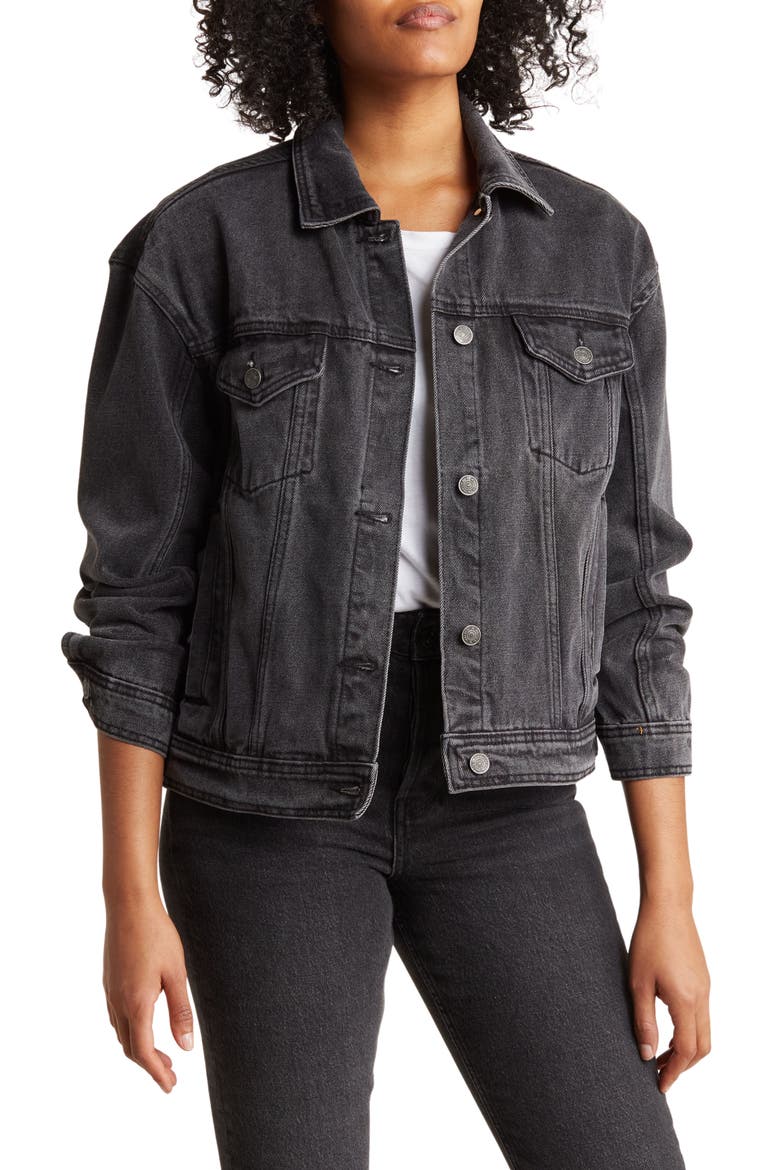 Shawna Denim Jacket, Main, color, BLACK WASH