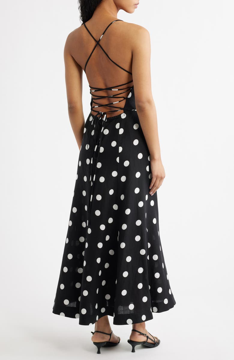 MANGO Doty Polka Dot Dress, Alternate, color, Black
