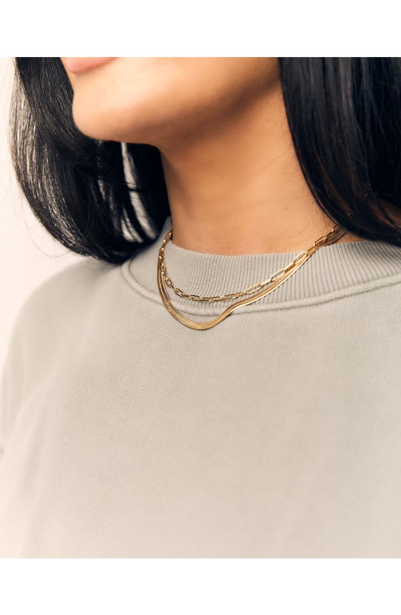 Electric Picks Python 18kt Gold Filled Herringbone Necklace, Alternate, color, Gold - 16"