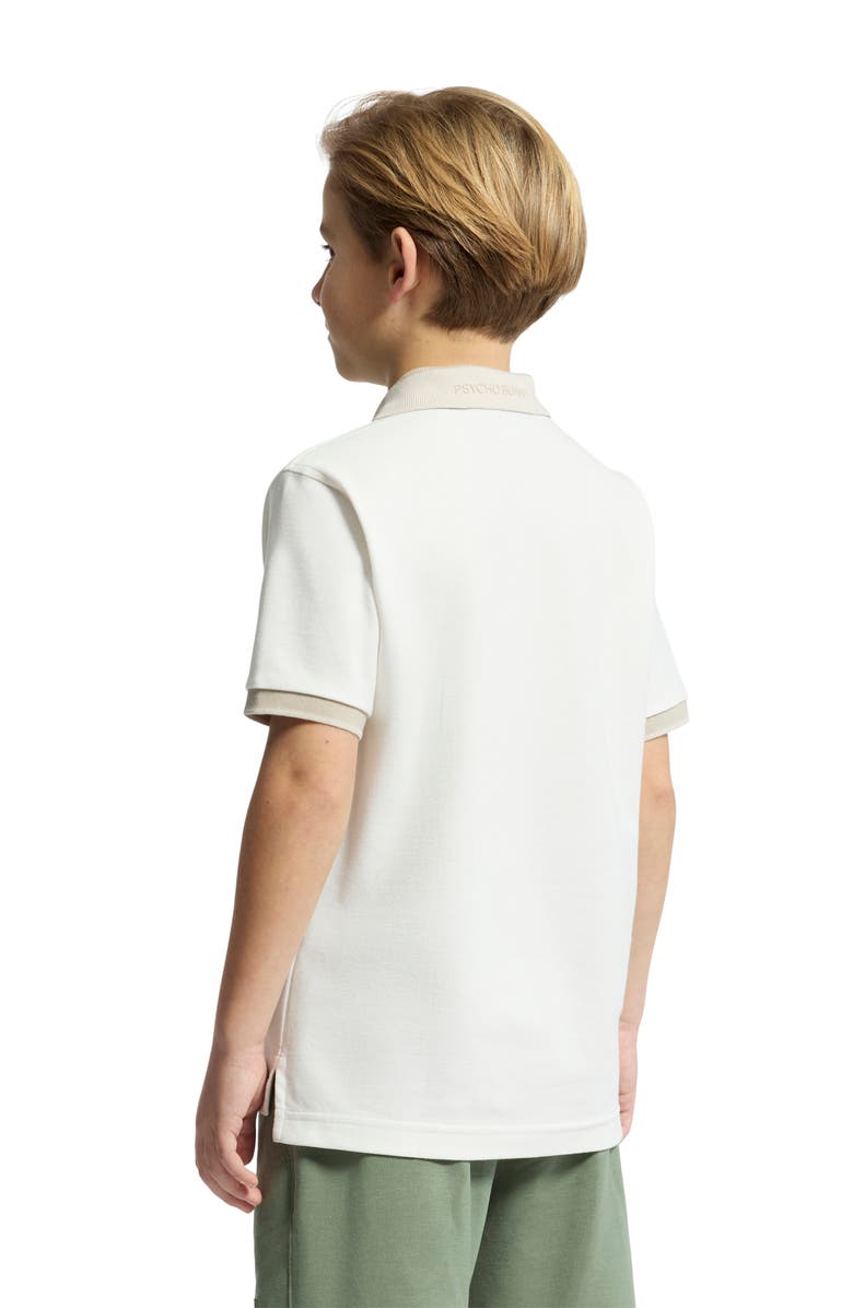 Psycho Bunny Kids' New Castle Cotton Pique Polo, Alternate, color, Ecru