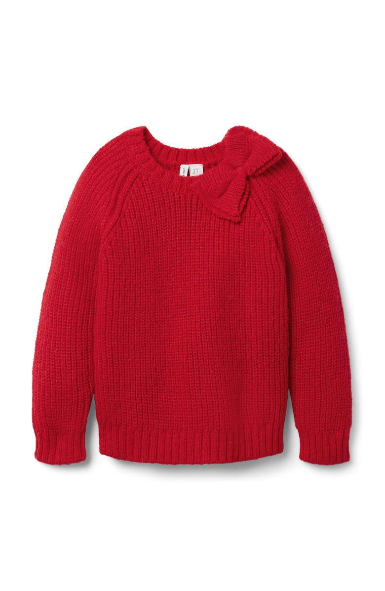Janie and Jack The Shoulder Bow Sweater, Main, color, Red