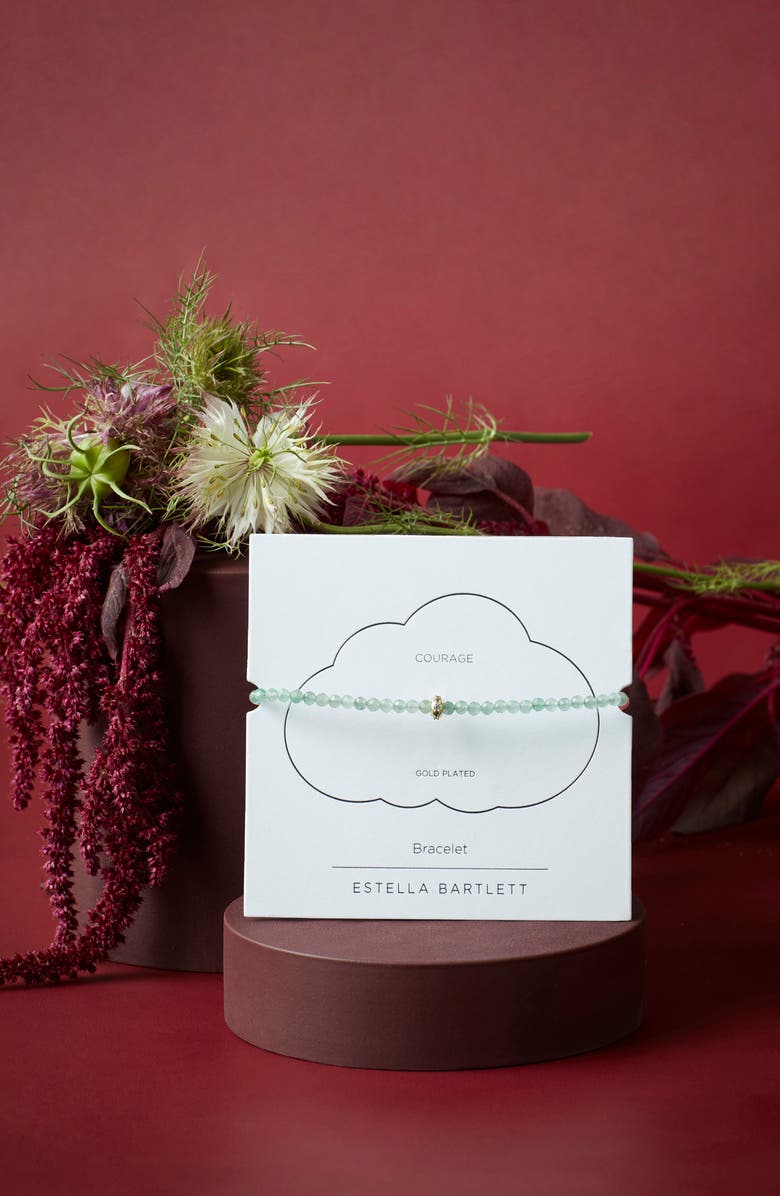 Estella Bartlett Green Aventurine Crystal Disc Beaded Bracelet, Alternate, color, Green Aventurine