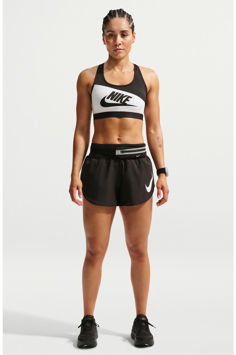 Swoosh Dri-FIT Sports Bra, Alternate, color, WHITE/ BLACK/ BLACK/ BLACK