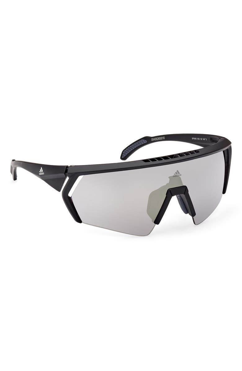 adidas 00mm Shield Sunglasses, Alternate, color, Matte Black / Brown Mirror