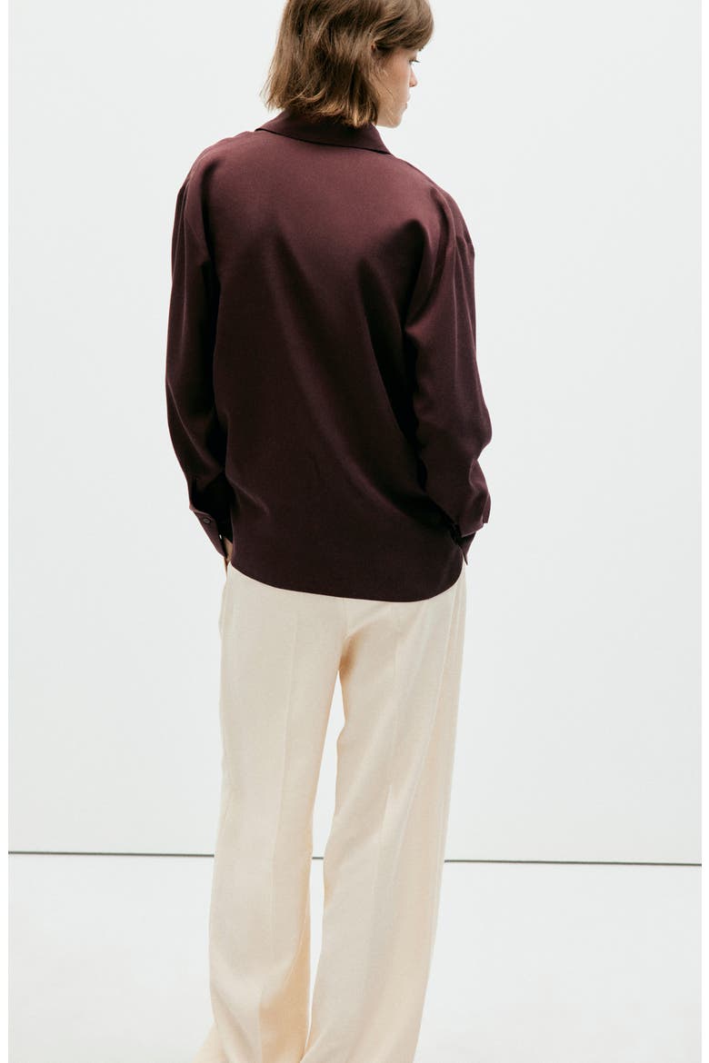 Lyocell Button-Up Shirt, Alternate, color, BROWN
