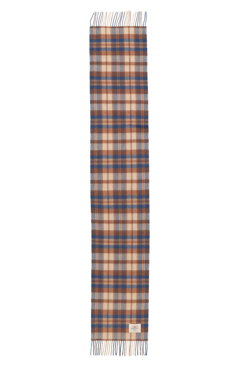 Faherty Bozeman Plaid Lambswool Fringe Scarf, Alternate, color,