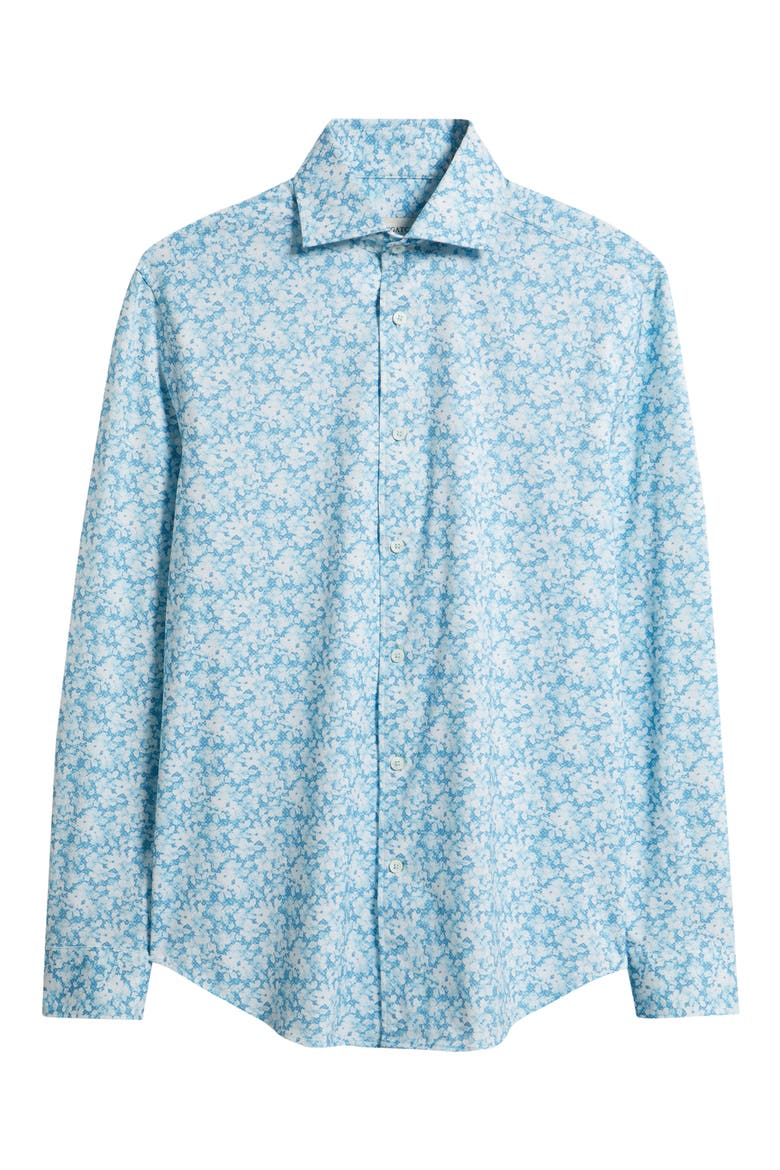 Devon OoohCotton® Floral Print Long Sleeve Button-Up Shirt, Alternate, color, TEAL