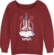 NASA Junior's Distressed Space Shuttle Launch Long Sleeve Crewneck Sweatshirt