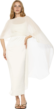 Alexia Admor Satin Gown With Chifon Overlay