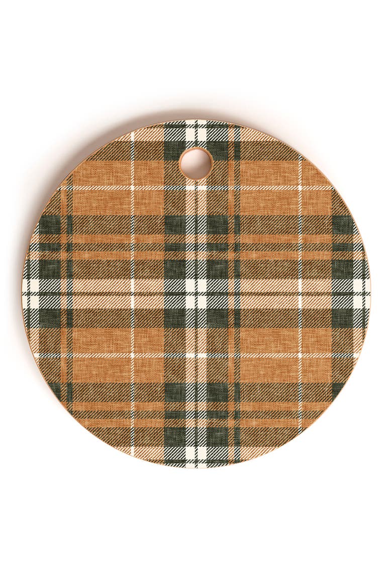 Fall Plaid Brown Cutting Board, Main, color, BROWN
