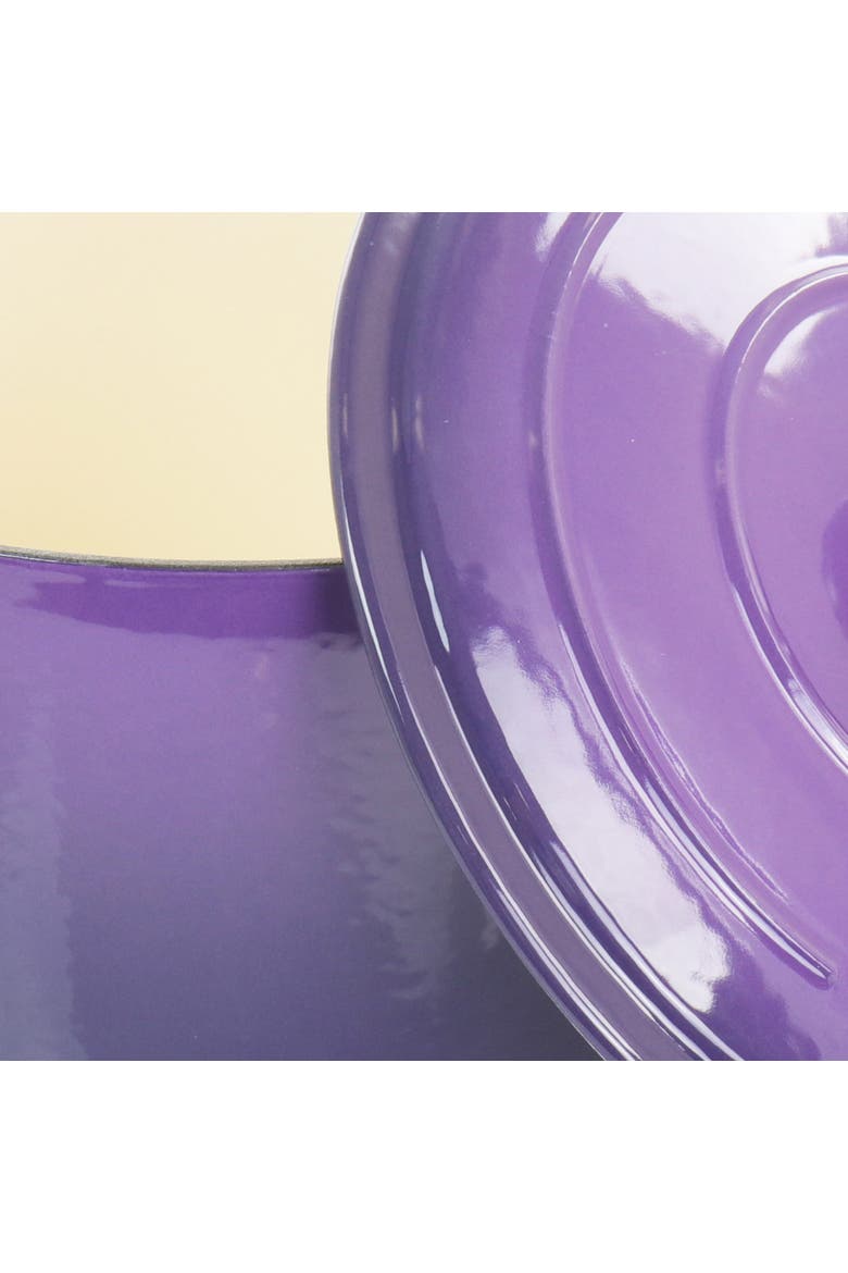 2 Piece 7 Quart Enameled Cast Iron Dutch Oven with Lid, Alternate, color, Purple