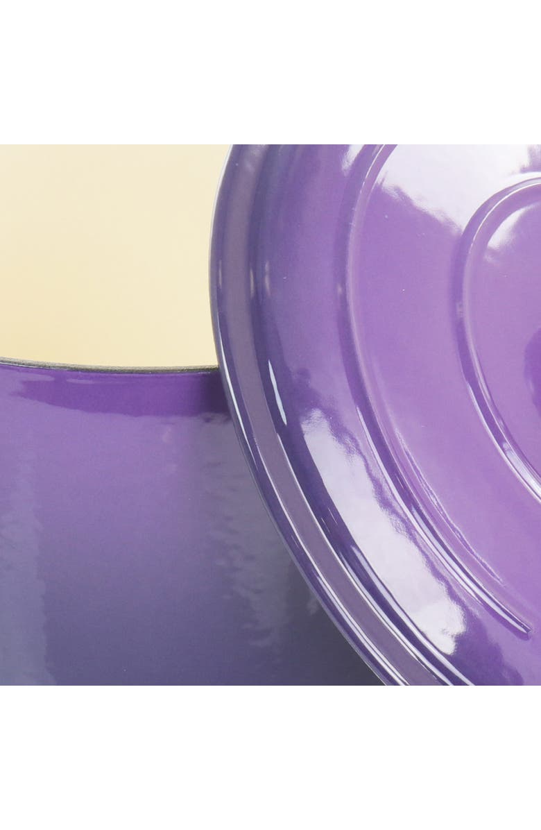 Crock-pot 2 Piece 5 Quart Enameled Cast Iron Braiser with Lid, Alternate, color, Purple