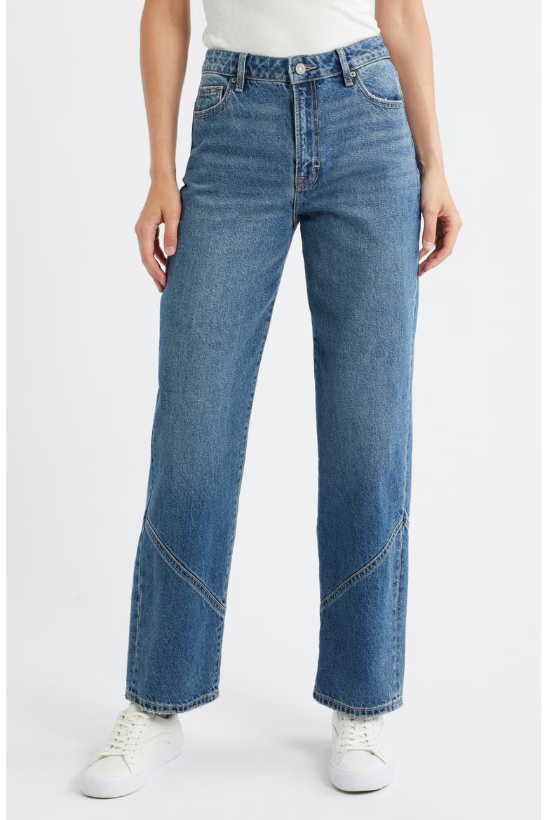 Classic High Waist Straight Leg Jeans, Main, color, MED.WASH