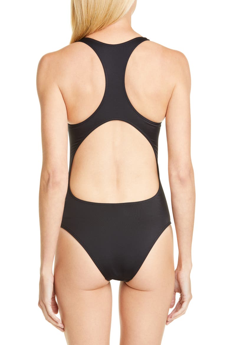 Logo Swimsuit, Alternate, color, BLACK