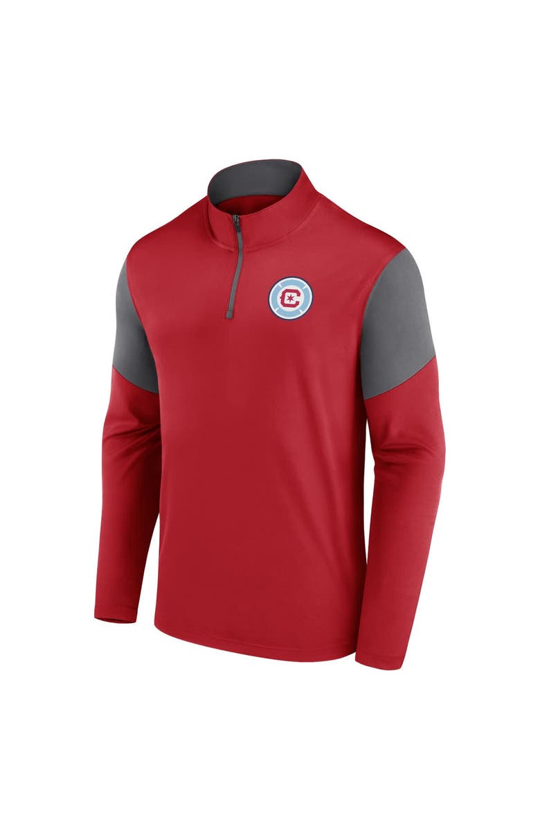 FANATICS Men's Fanatics Red Chicago Fire Logo Quarter-Zip Top, Alternate, color, 