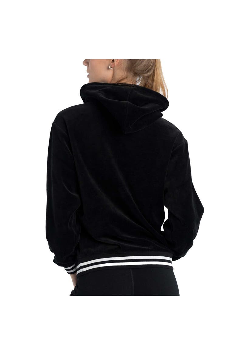 Women's Lusso Black Philadelphia 76ers Nellie Oversized Velour Pullover Hoodie, Alternate, color, Black