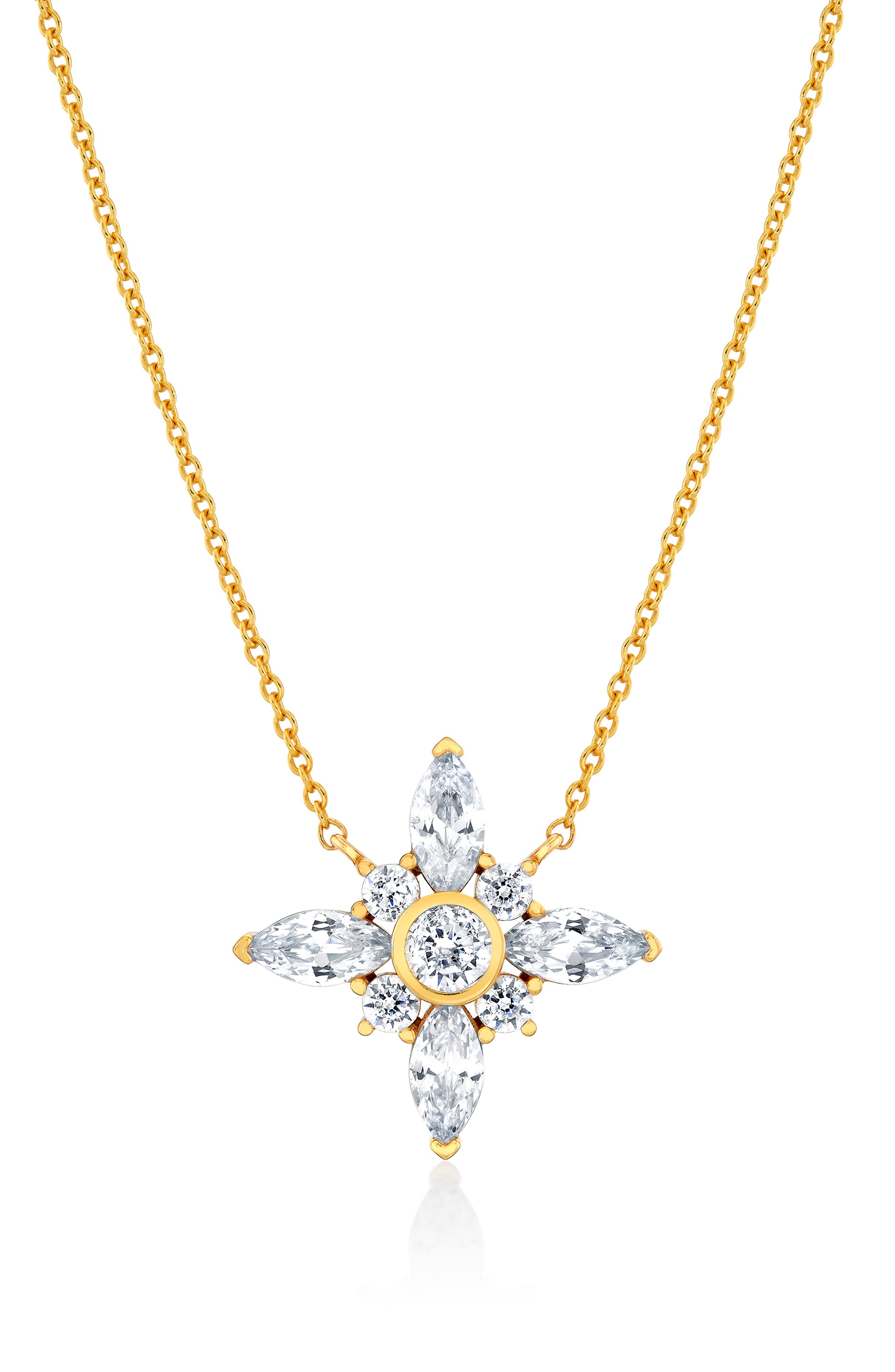 selected 18KT YELLOW GOLD / CLEAR STONE