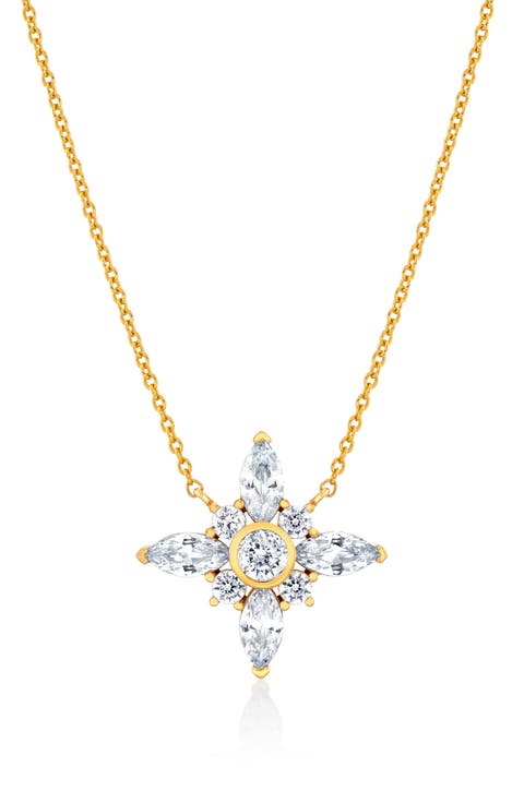 Brilliant & Marquise Cubic Zirconia Star Pendant Necklace