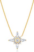 Crislu Brilliant & Marquise Cubic Zirconia Star Pendant Necklace