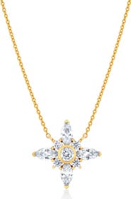 Crislu Brilliant & Marquise Cubic Zirconia Star Pendant Necklace