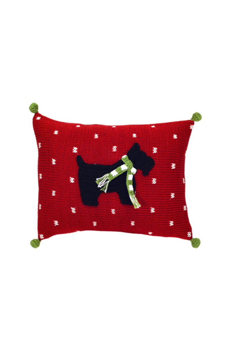Scottie Dog Mini Pillow, Main, color, Red