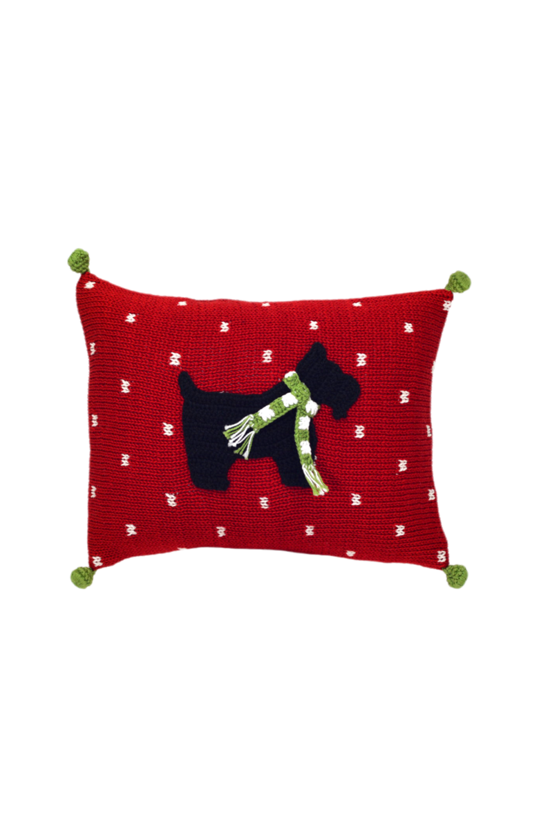 Melange Collection Scottie Dog Mini Pillow, Main, color, Red