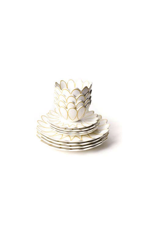 Deco Gold Scallop Dinnerware 12 Piece Set
