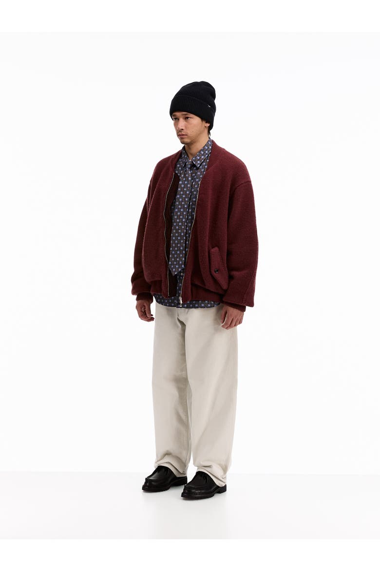 Handstitch Knitted Bomber Jacket, Alternate, color, Madame Red