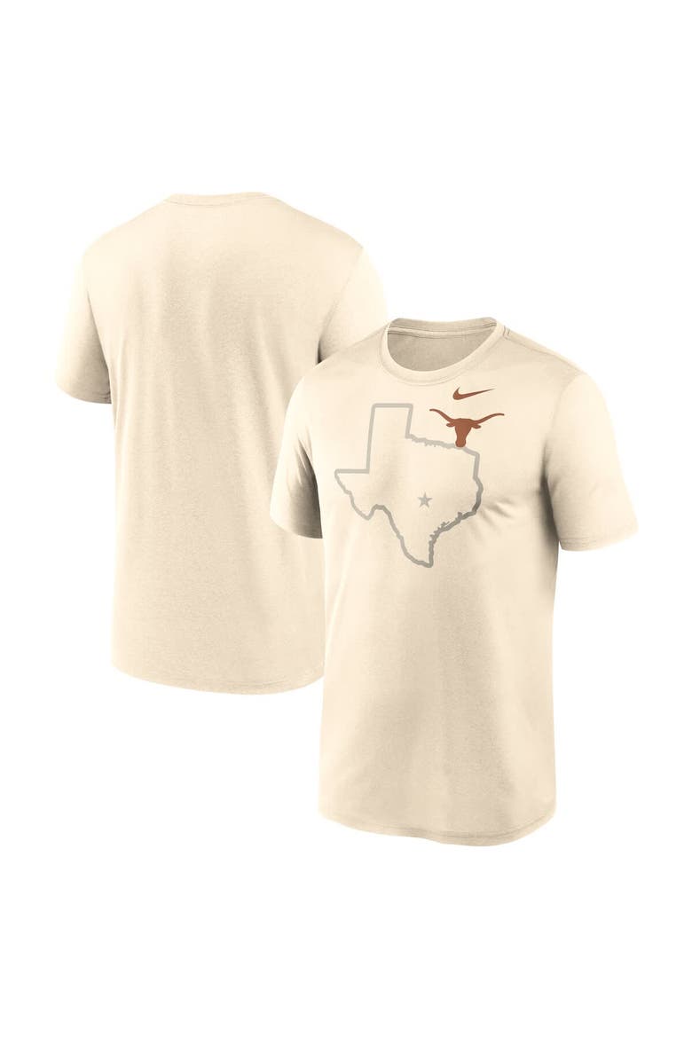 Men's Nike Natural Texas Longhorns Campus Shadow Legend Performance T-Shirt, Alternate, color, Natural