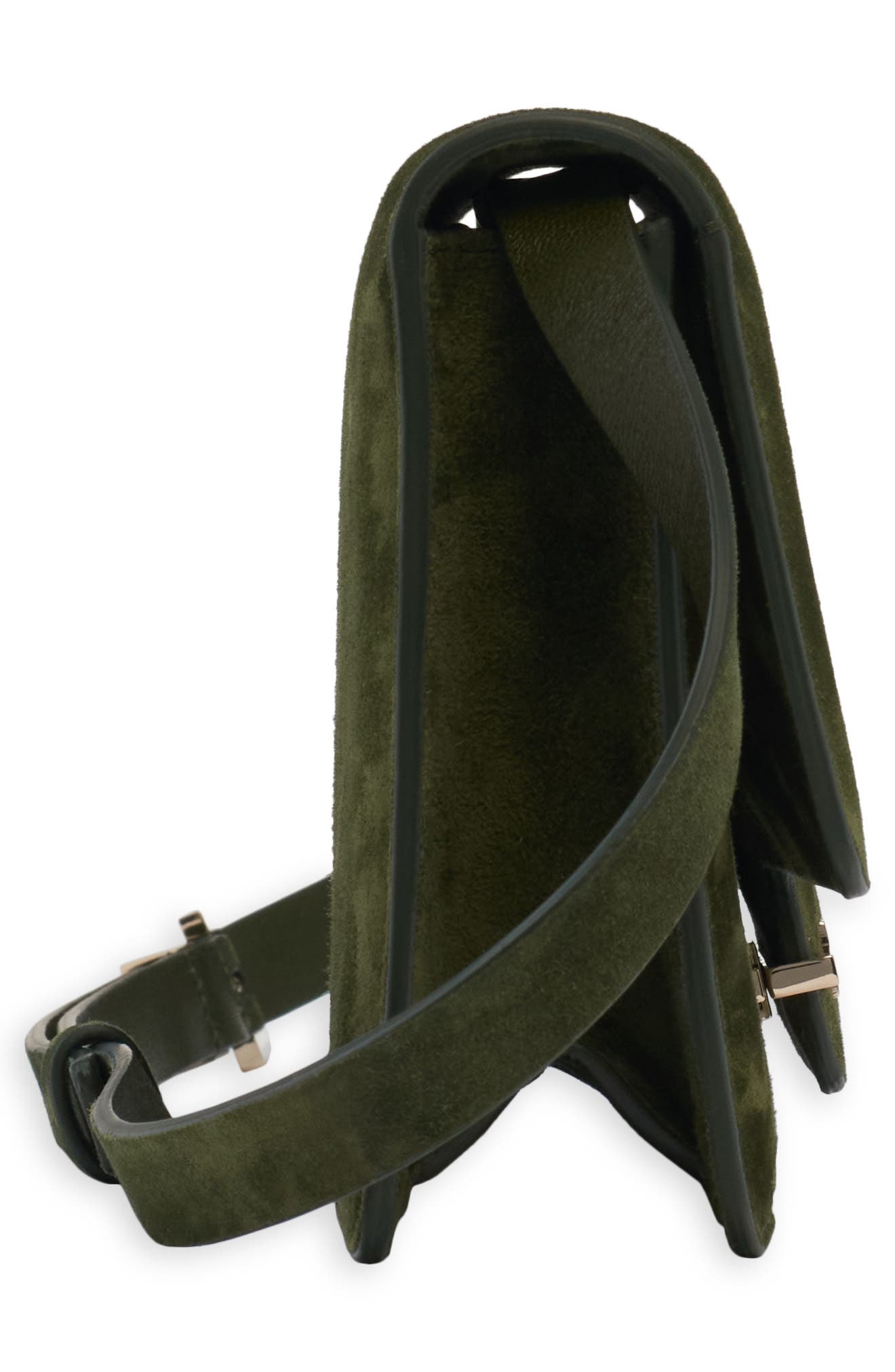 TOM FORD Suede East/West Shoulder Bag, Alternate, color, 1E018 Moss Green