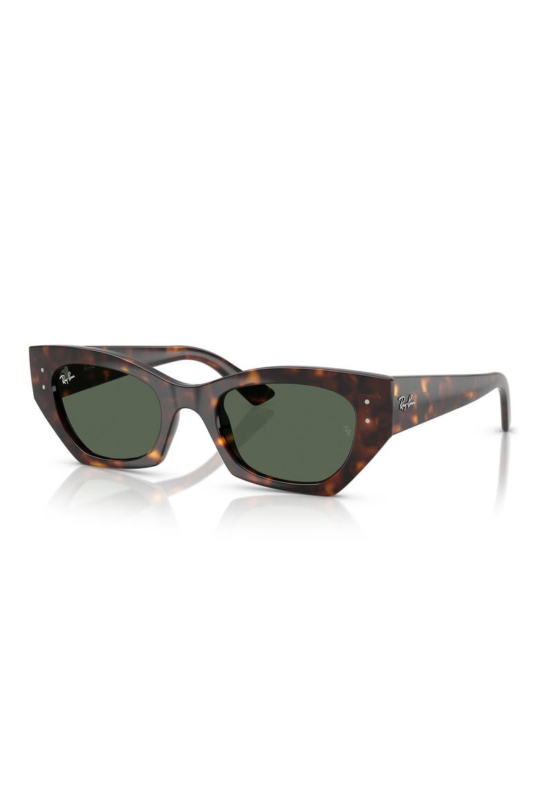 Zena 49mm Geometric Sunglasses, Alternate, color, HAVANA / DARK GREEN