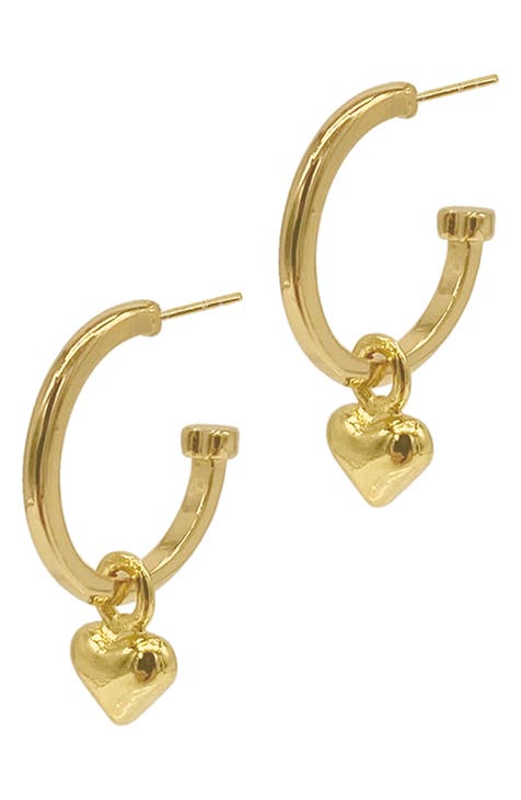 Heart Huggie Hoop Earrings