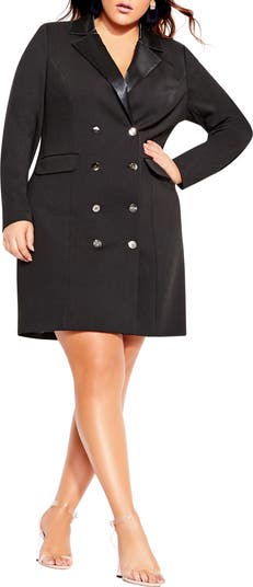 Plus size black tuxedo dress hotsell