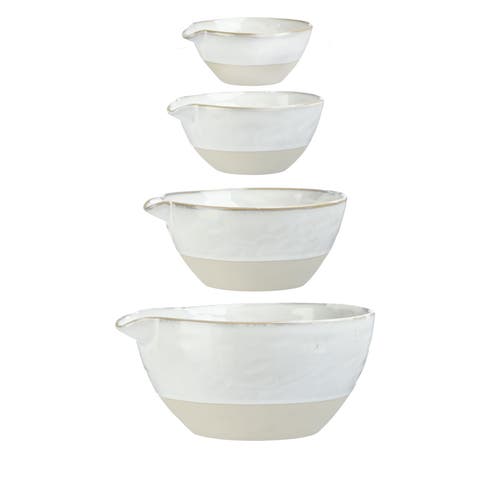 Stoneware White Batter Bowls (Set of 4)