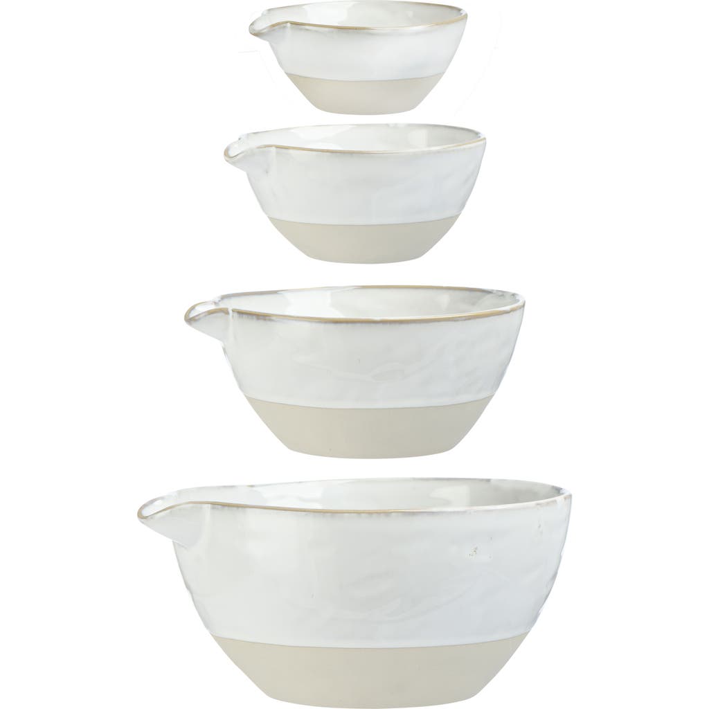 Storied Home Stoneware White Batter Bowls