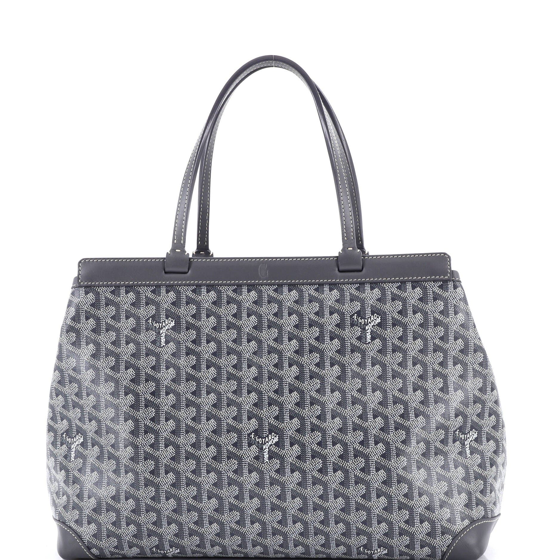 Pre-Owned Goyard Bellechasse Bag Coated Canvas PM, Main, color, Gray