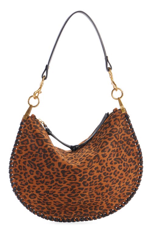 Isabel Marant Oskan Leopard Spot Suede Shoulder Bag In Brown