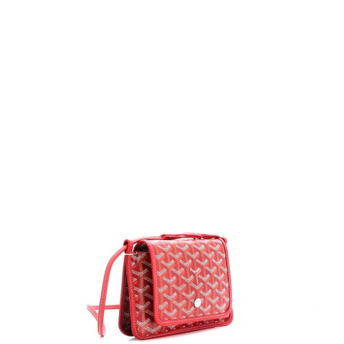 Pre-owned Goyard Goyard Plumet Clutch Wallet Coated Canvas In Red