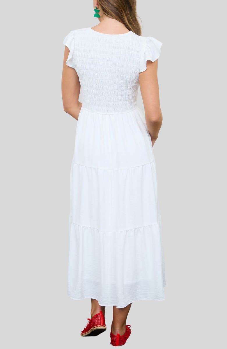Blu Pepper Smocked Maxi Dress, Alternate, color, White