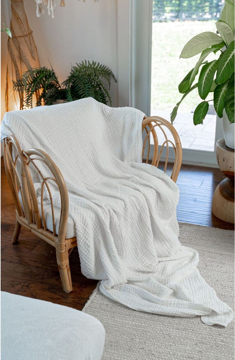 Comfy Cubs Adult Muslin Blanket, Alternate, color, White