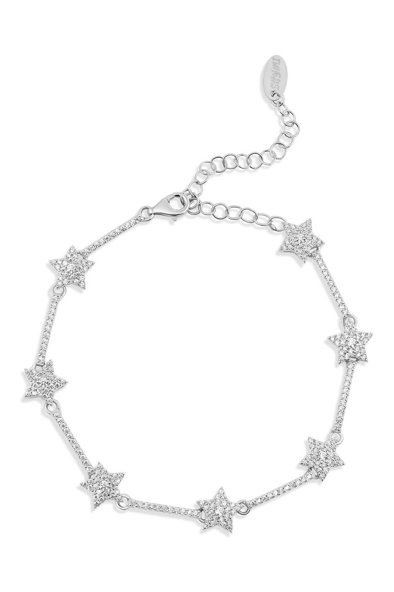 Pavé Star Station Tennis Bracelet, Main, color, SILVER