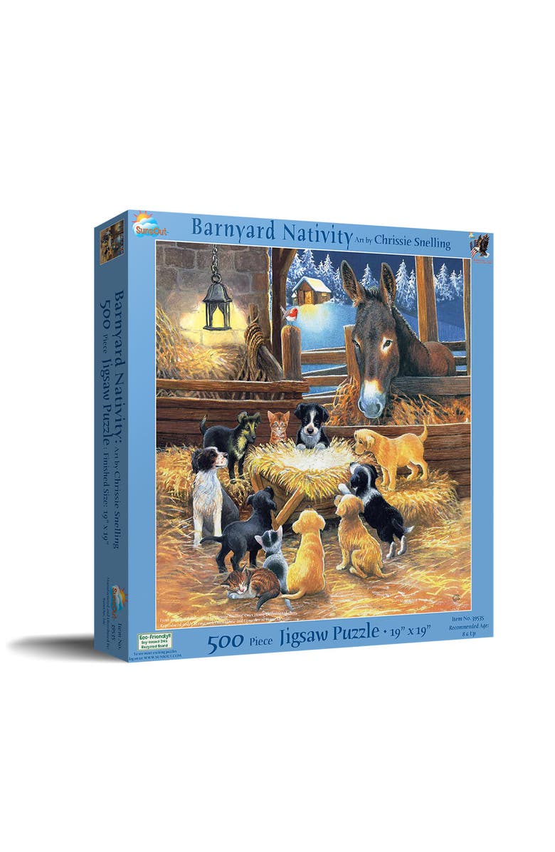 Sunsout Barnyard Nativity 500 piece Jigsaw Puzzle for Adults, Main, color, Multicolor