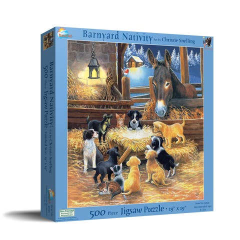 Barnyard Nativity 500 piece Jigsaw Puzzle for Adults