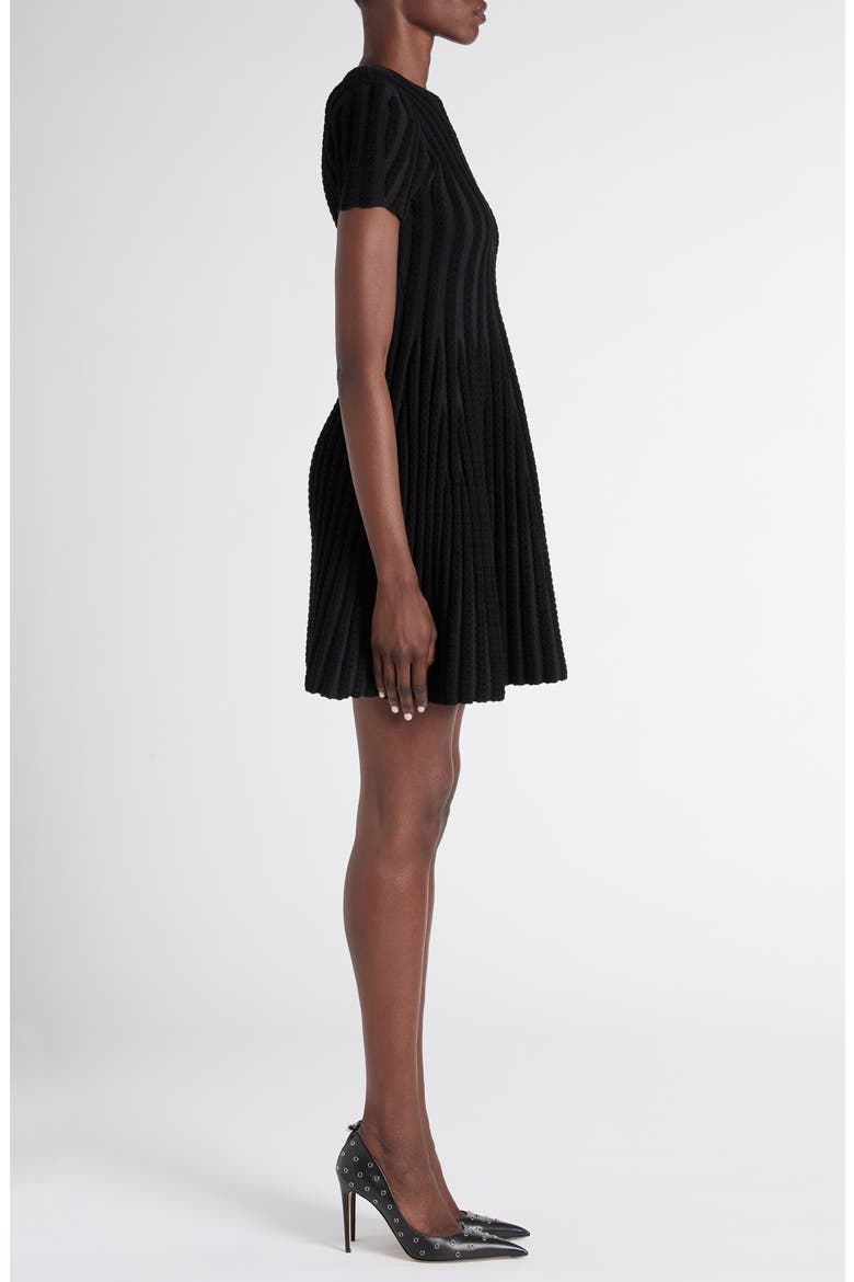 Chenille Stripe Sweater Dress, Alternate, color, BLACK